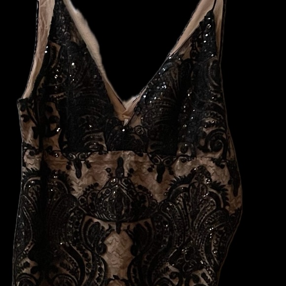 Free People Black and Cream Midi Dress - Picture 1 of 11